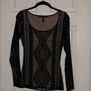 🚫GIFTED BCBG MaxAzria* Black* Nude Underlay* Top